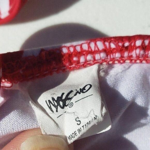 Women's Swimwear Strappy Bikini Swim Top Red White Small - Picture 3 of 5